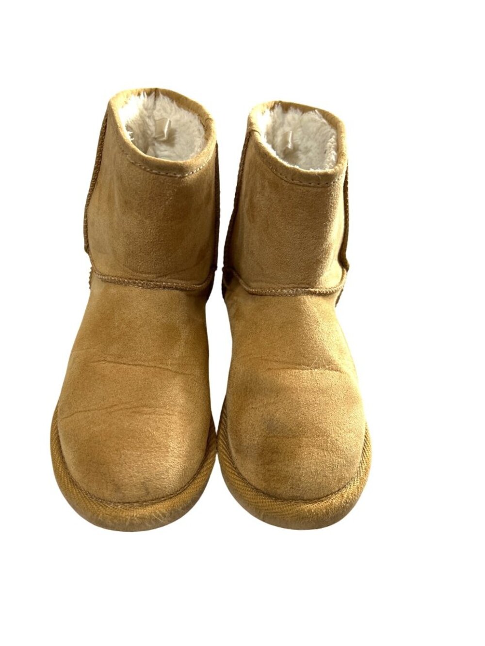 Toddler Girls Boots Pull-on Faux Fur Lined Tan Size 11